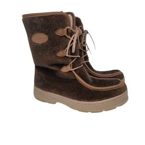 LL Bean Faux Fur Mukluk Shearling Fleece Lined Boots